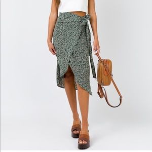 Princess Polly Floral Green Midi Skirt